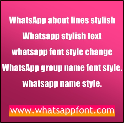 Whatsapp Bio Font